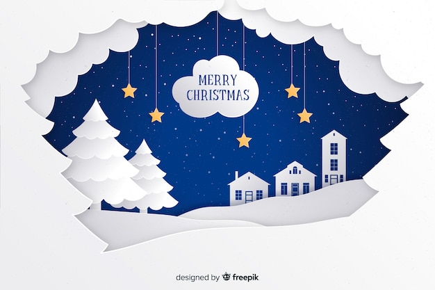 Download Free Vector Christmas Background In Paper Style Yellowimages Mockups