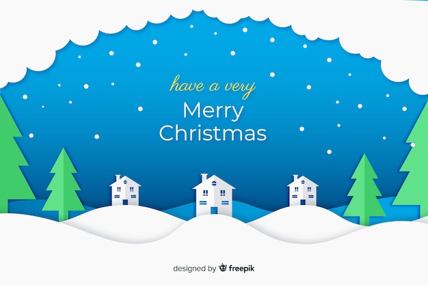 Christmas background in paper style Vector | Free Download