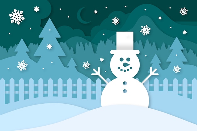 Free Vector | Christmas background in paper style