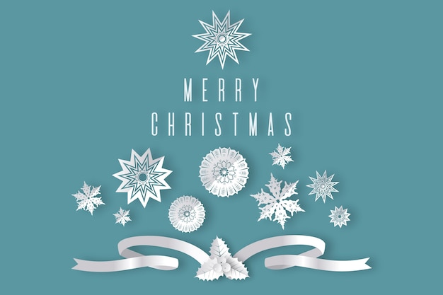 Free Vector | Christmas background in paper style