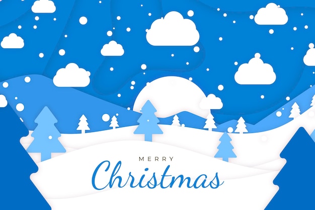 Free Vector | Christmas background in paper style