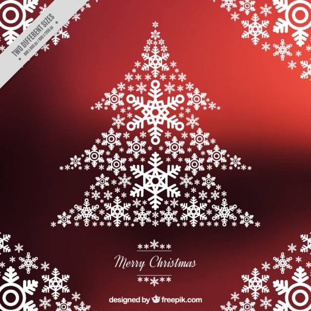 Free Vector | Christmas background of tree made with snowflakes