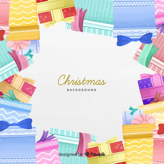 Free Vector | Christmas background in watercolor style