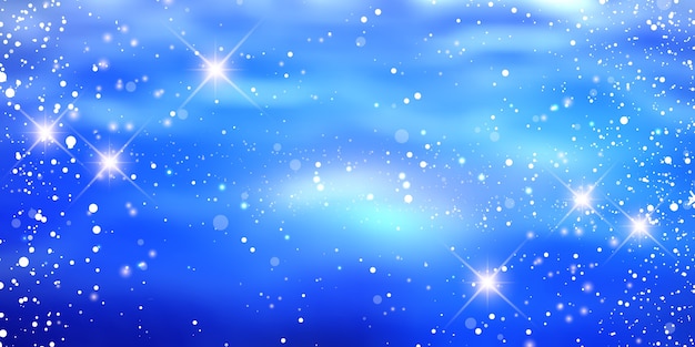 雪と星のデザインとクリスマスの背景 無料のベクター