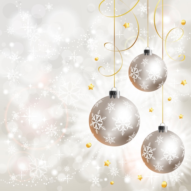 Premium Vector | Christmas background with ball and stars