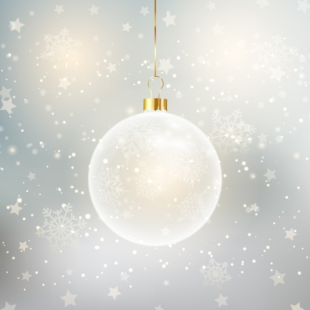 Free Vector | Christmas background with decorative hanging bauble