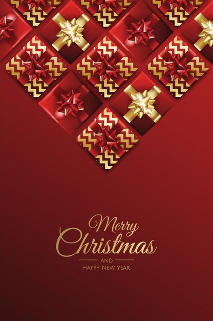 Premium Vector | Christmas background with gifts merry christmas card