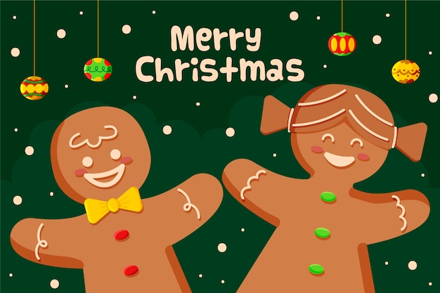 Free Vector | Christmas background with gingerbread