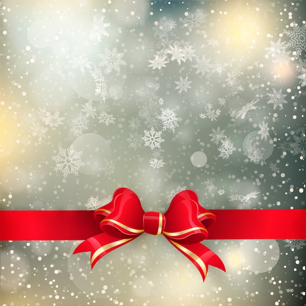 Premium Vector | Christmas background with red bow.