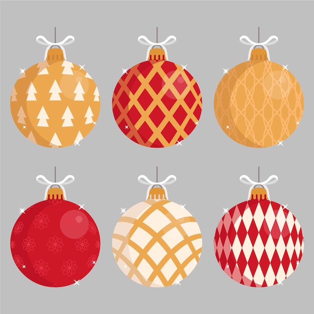 Download Free Vector Christmas Ball Ornaments In Flat Design Yellowimages Mockups