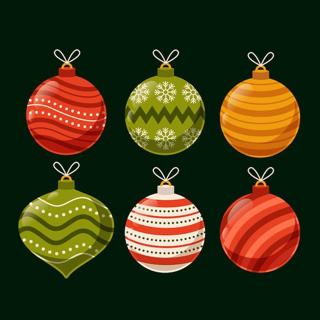 Free Vector | Christmas ball ornaments