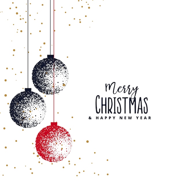 christmas balls made with stipple on white background Free Vector