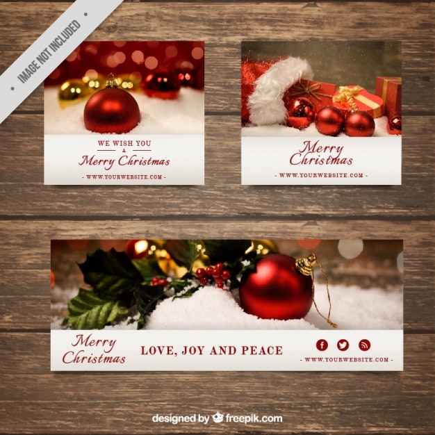 Free Vector | Christmas banner collection