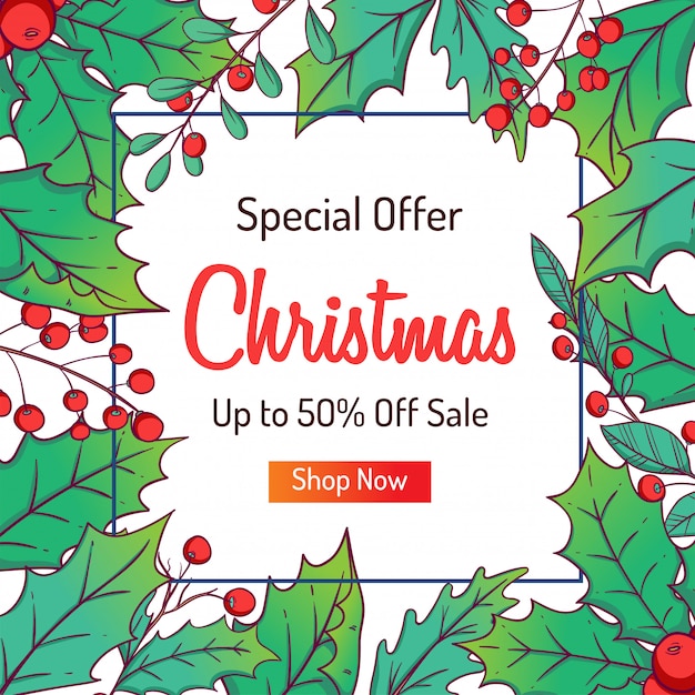 Download Christmas banner for discount or shopping sale with ...