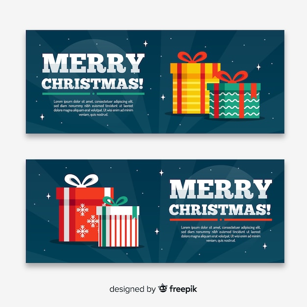 Christmas banner in flat design | Free Vector