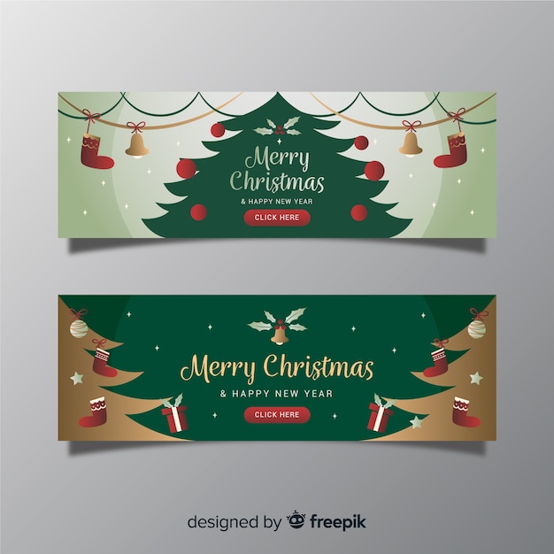 Christmas banners concept | Free Vector