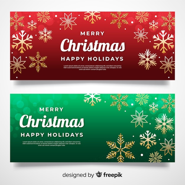 Free Vector | Christmas banners in flat design