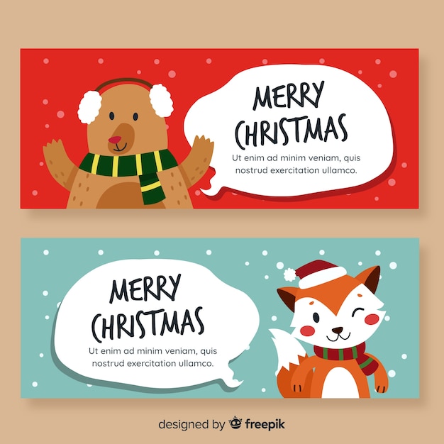 Free Vector | Christmas banners in flat style