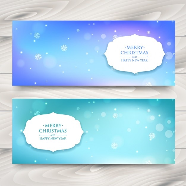 Christmas banners in blue tones