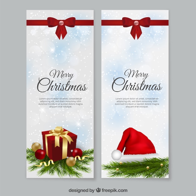 Free Vector | Christmas banners template