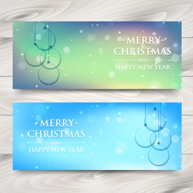 Christmas banners with crystal baubles