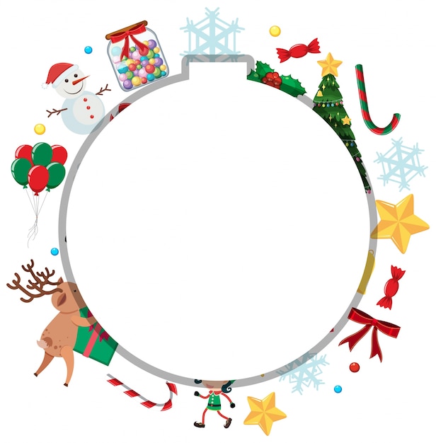Download Premium Vector | Christmas border template with snowman ...