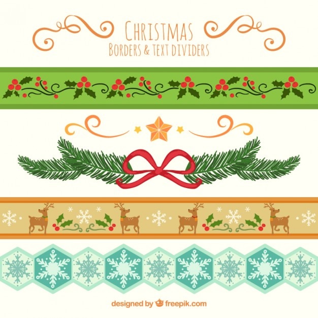 Christmas borders and text dividers Vector | Free Download