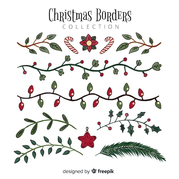 Download Christmas borders collection | Free Vector