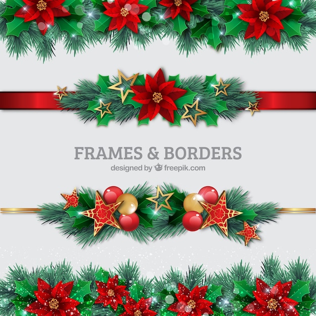 Download Christmas Borders Set Vector | Free Download