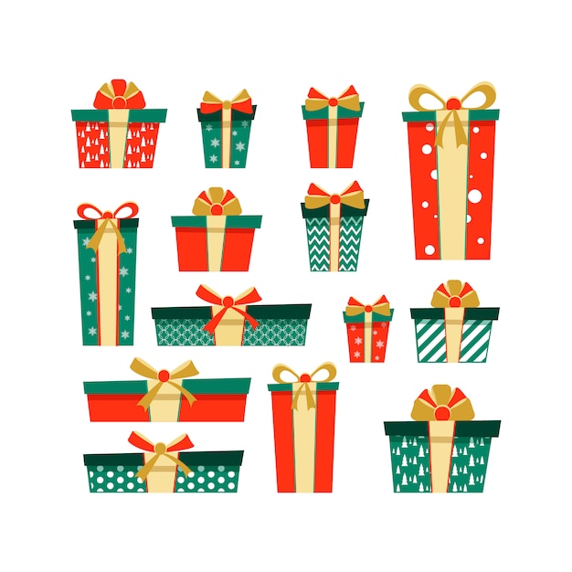 Premium Vector | Christmas boxes set