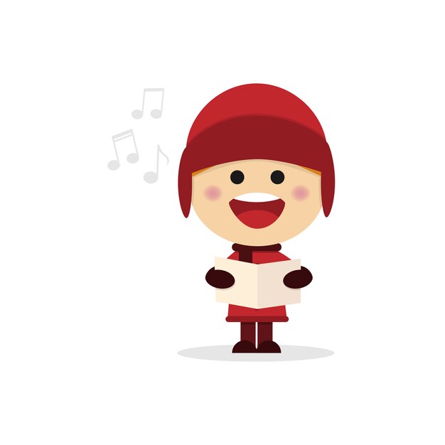 Download Christmas boy singing carols on a white background ...