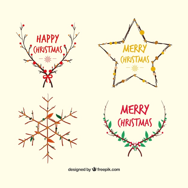 Download Christmas branches decoration | Free Vector