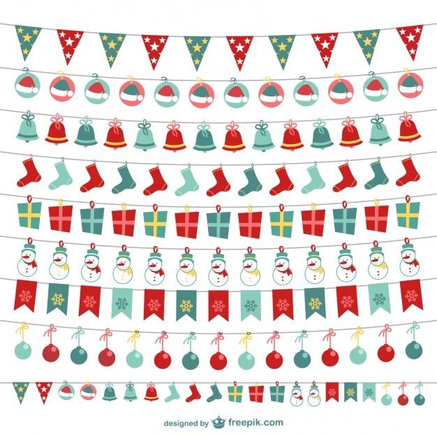 Free Vector | Christmas bunting collection