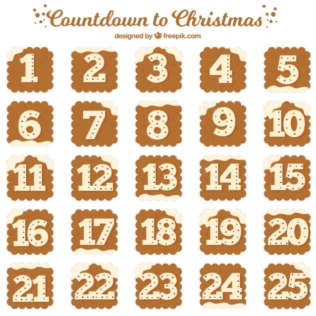 Free Vector Christmas calendar of gingerbread cookies