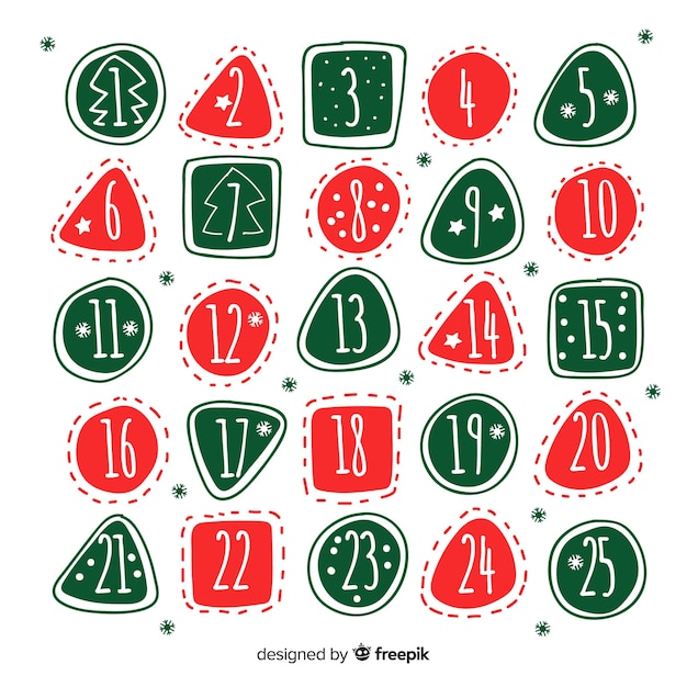 Free Vector | Christmas calendar with lovely style