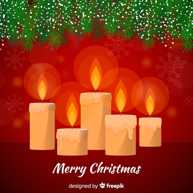 Free Vector | Christmas candles background