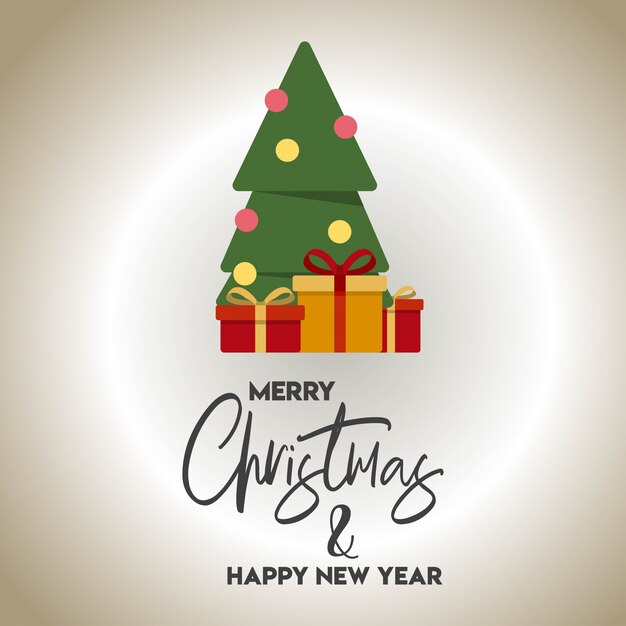 Christmas card design with elegant design vector Free Vector