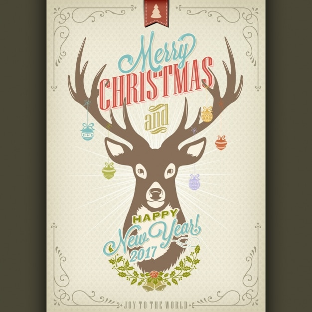 Christmas card design Vector | Free Download