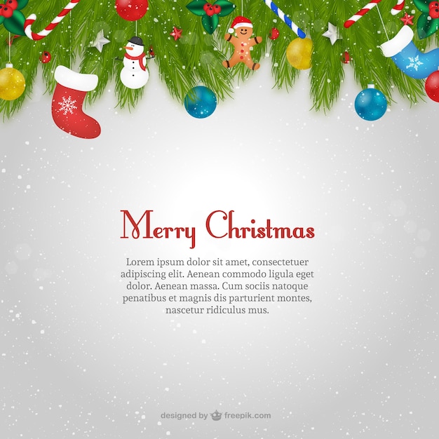 Free Vector Christmas Card Template With Text