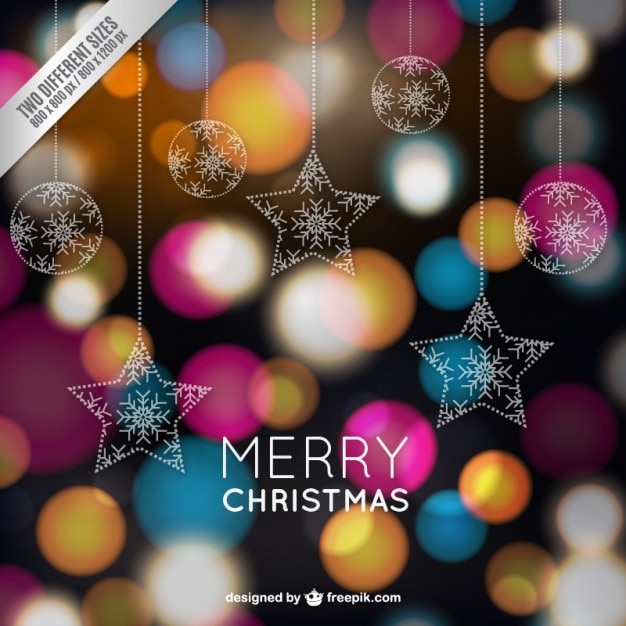 Christmas card with colorful sparkles