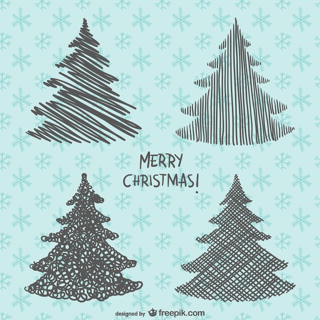 Christmas card with trees
