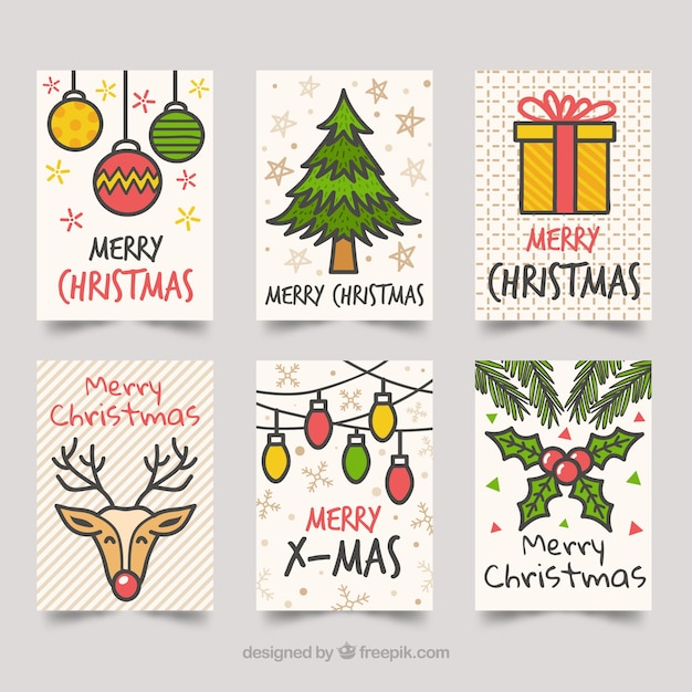 Free Vector Christmas Cards With Drawings