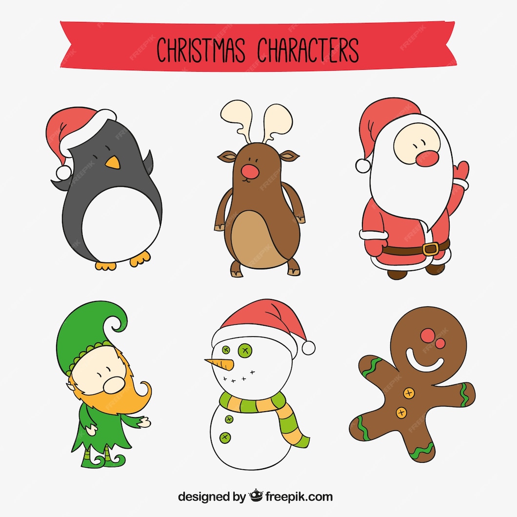 Free Vector Christmas cartoon characters