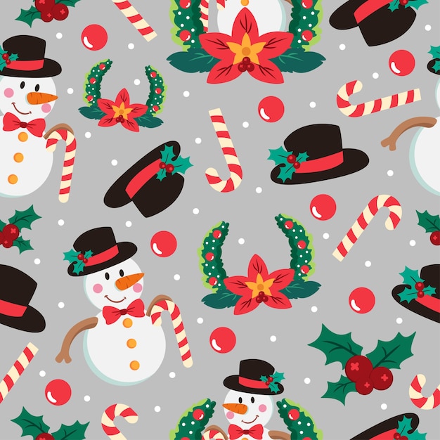 Premium Vector Christmas Cartoon Seamless Pattern