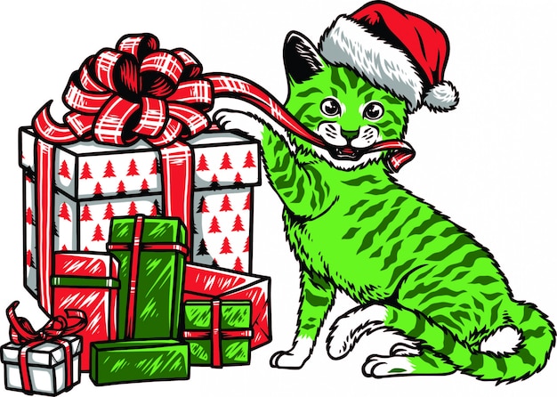 Download Premium Vector | Christmas cat