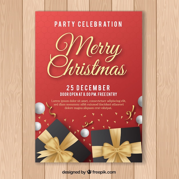 Free Vector | Christmas celebration poster in realistic design