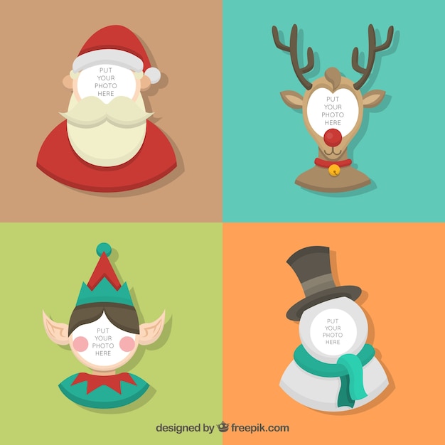 Free Vector Christmas character template collection