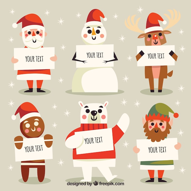 Download Christmas character with letter | Free Vector
