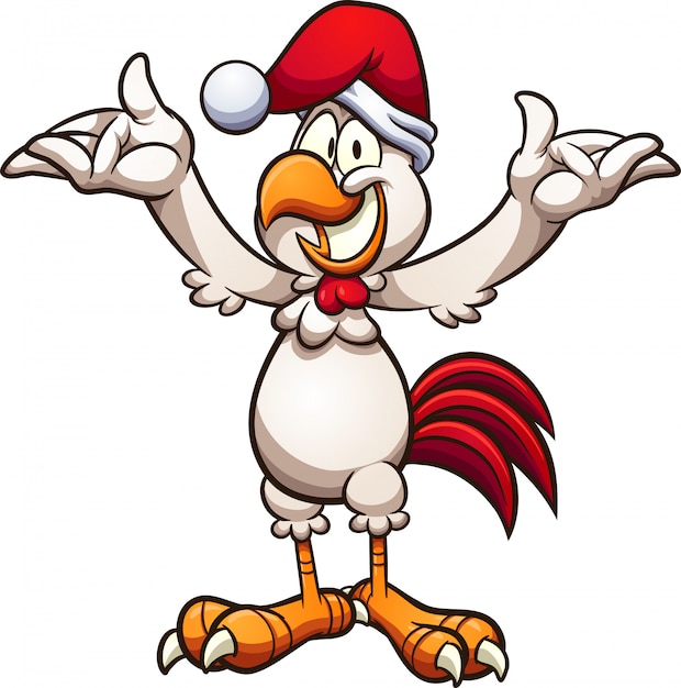 Download Christmas chicken Vector | Premium Download