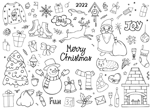 Premium Vector | Christmas clipart collectionchristmas design elements ...